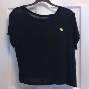 wet seal lemon embroidered tee
